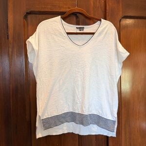 Vince white and blue cotton dolman top